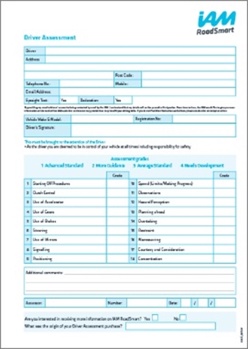 Picture of Driver Assessment Pad A4