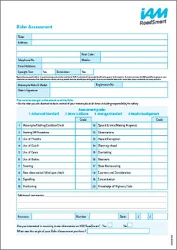 Picture of Rider Assessment Pad A4