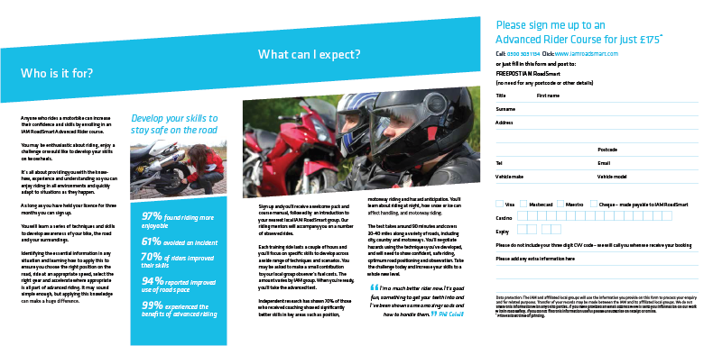 IAM Advanced Rider Course A5 6 page Leaflet Editable 