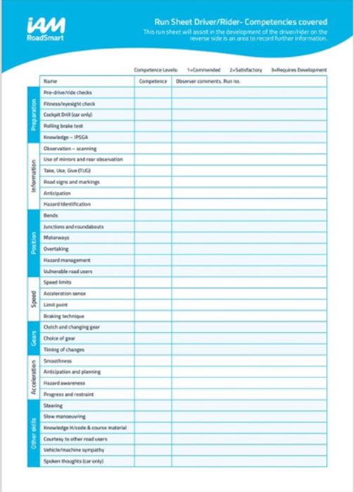Show details for Advanced Course Run Sheets for Rider Observers A5 Pad of 50