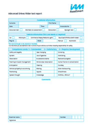 Picture of Advanced Driver / Rider test report